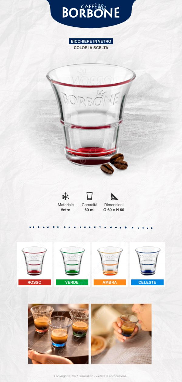 Caffe Borbone espresso soljice staklo narandzasta