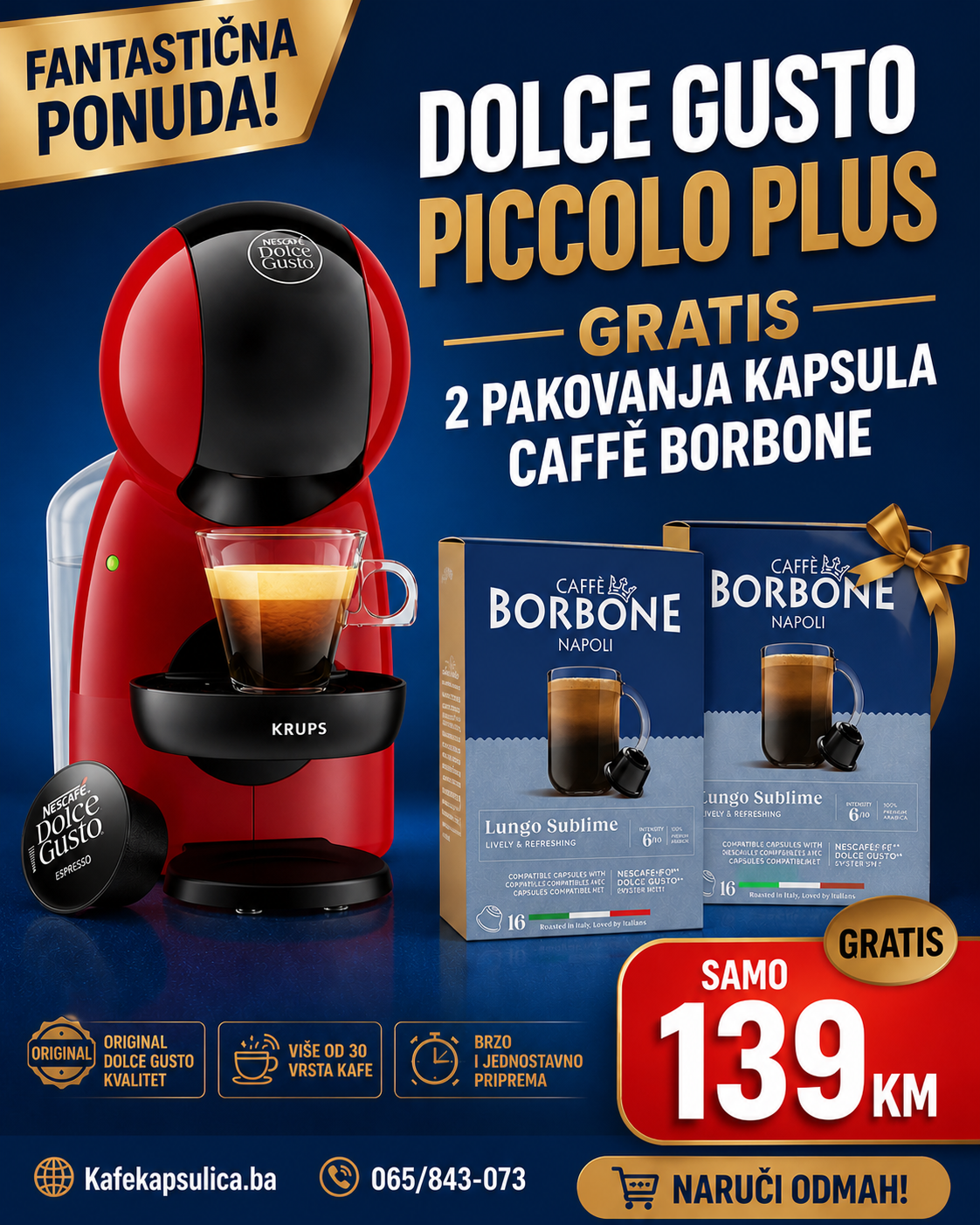 Krups Dolce Gusto Piccolo XS NEW+32 kapsule
