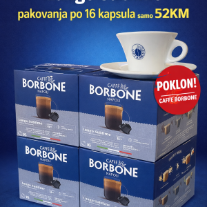 AKCIJA NOVO Dolce Gusto Caffe Borbone Lungo Sublime 64 kapsule+poklon cappuccino solja